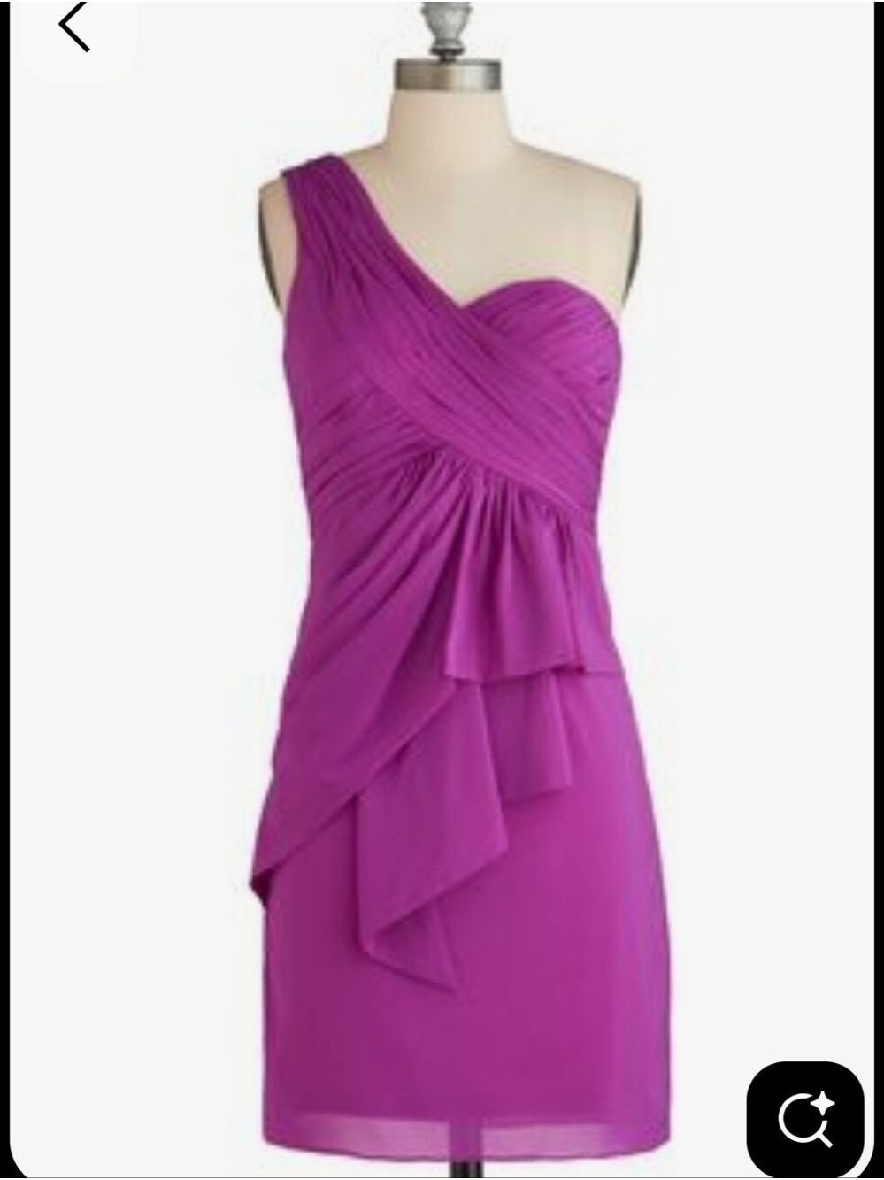 ModCloth One-Shoulder Purple Ruffled Dress